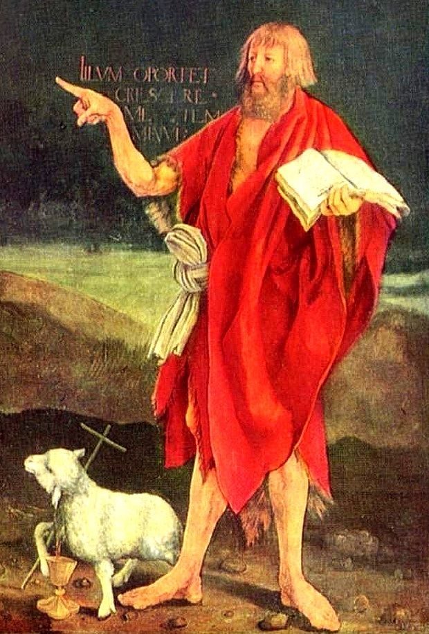 Άγιος Ιωάννης ο Βαπτιστής , Λεπτομέρεια από το τέμπλο του Isenheim του Matthias Grünewald