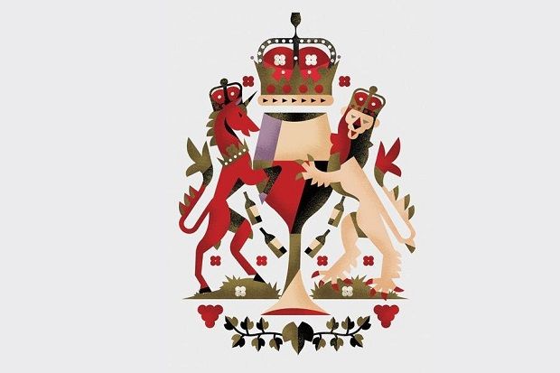 Η Αγγλία γιορτάζει τη στέψη του βασιλιά Κάρολου με μια ειδική εμφιάλωση αγγλικού αφρώδους κρασιού (Εικονογράφηση: Φίλιππος Αβραμίδης)